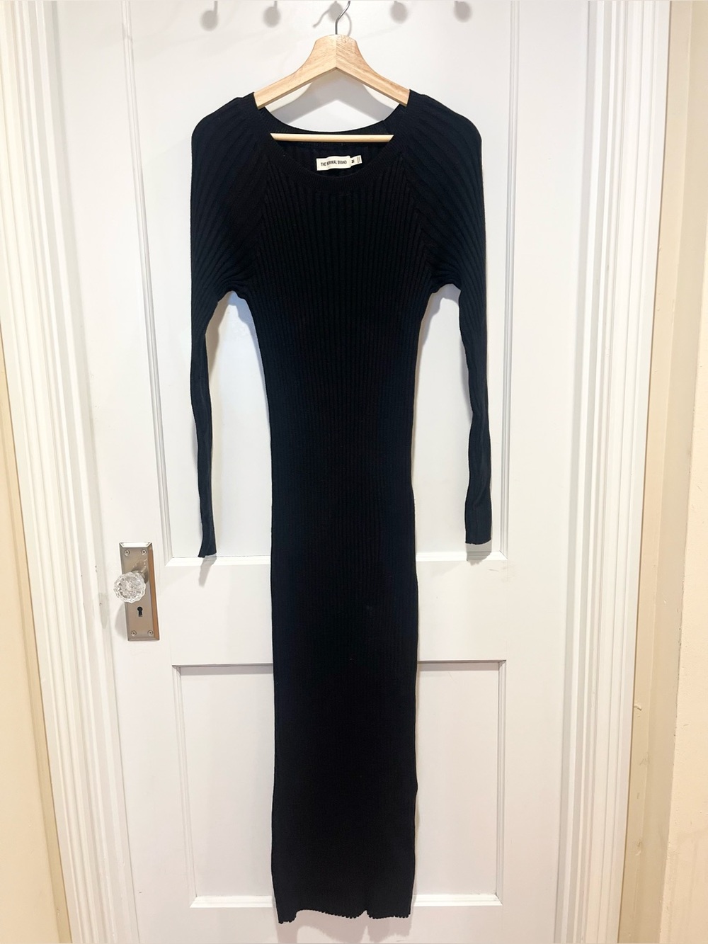 The Normal Brand Ava Ribbed Maxi Dress Black Medium - Picture 2 of 7